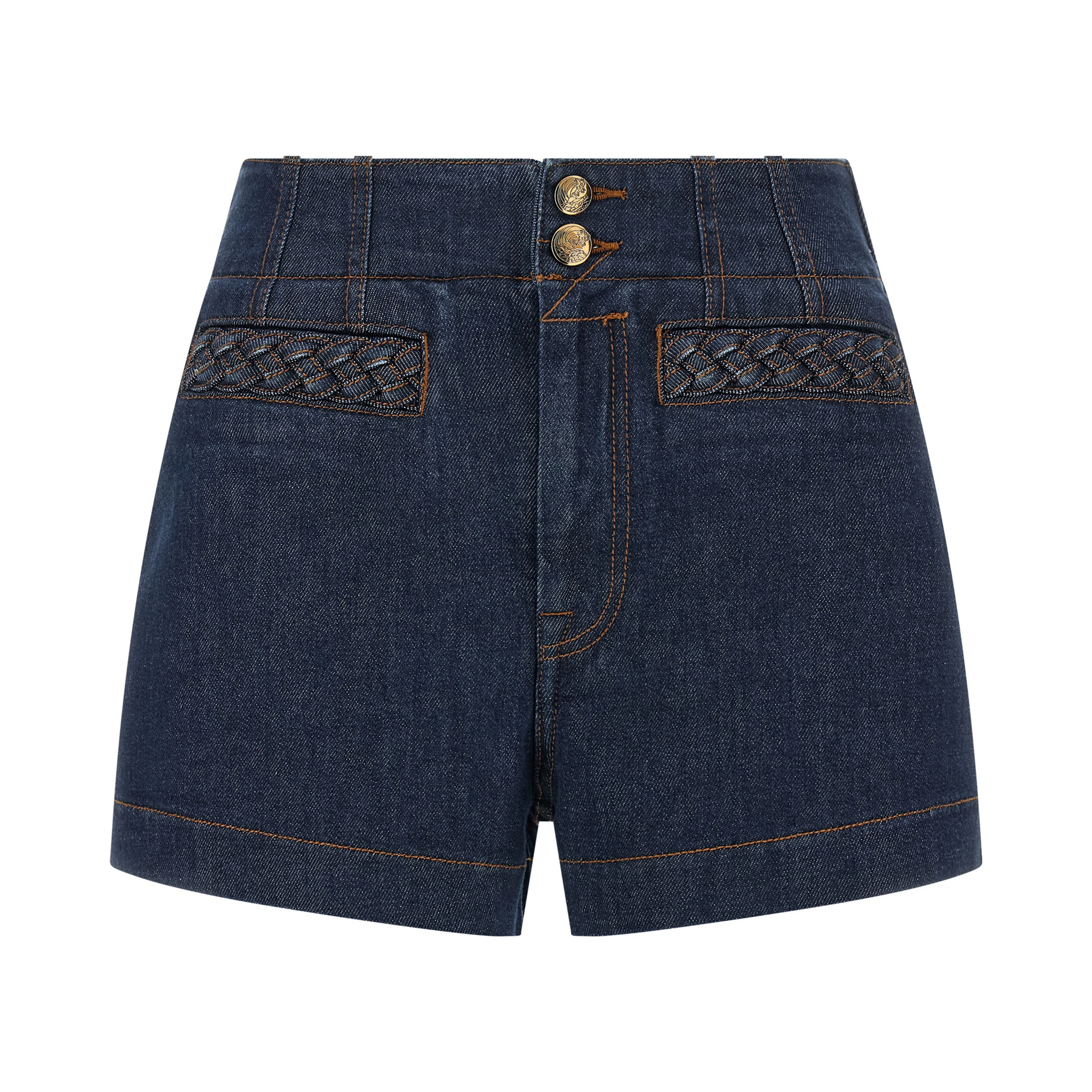 Blue Cotton Bermuda Shorts