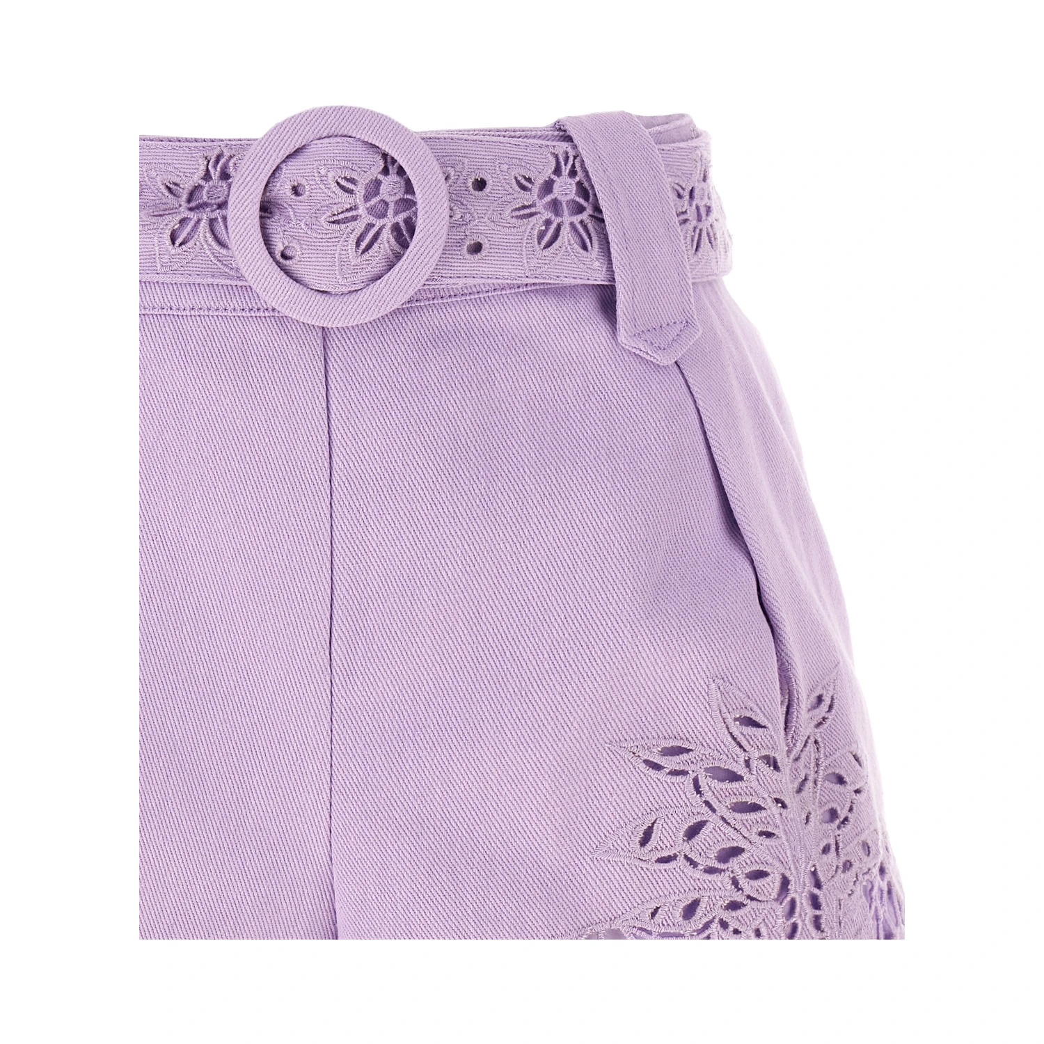Purple Linen Bermuda Shorts