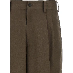 Brown Wool Casual Pants