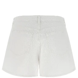 White Cotton Bermuda Shorts