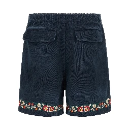 Blue Cotton Bermuda Shorts