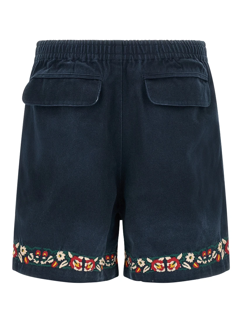 Blue Cotton Bermuda Shorts