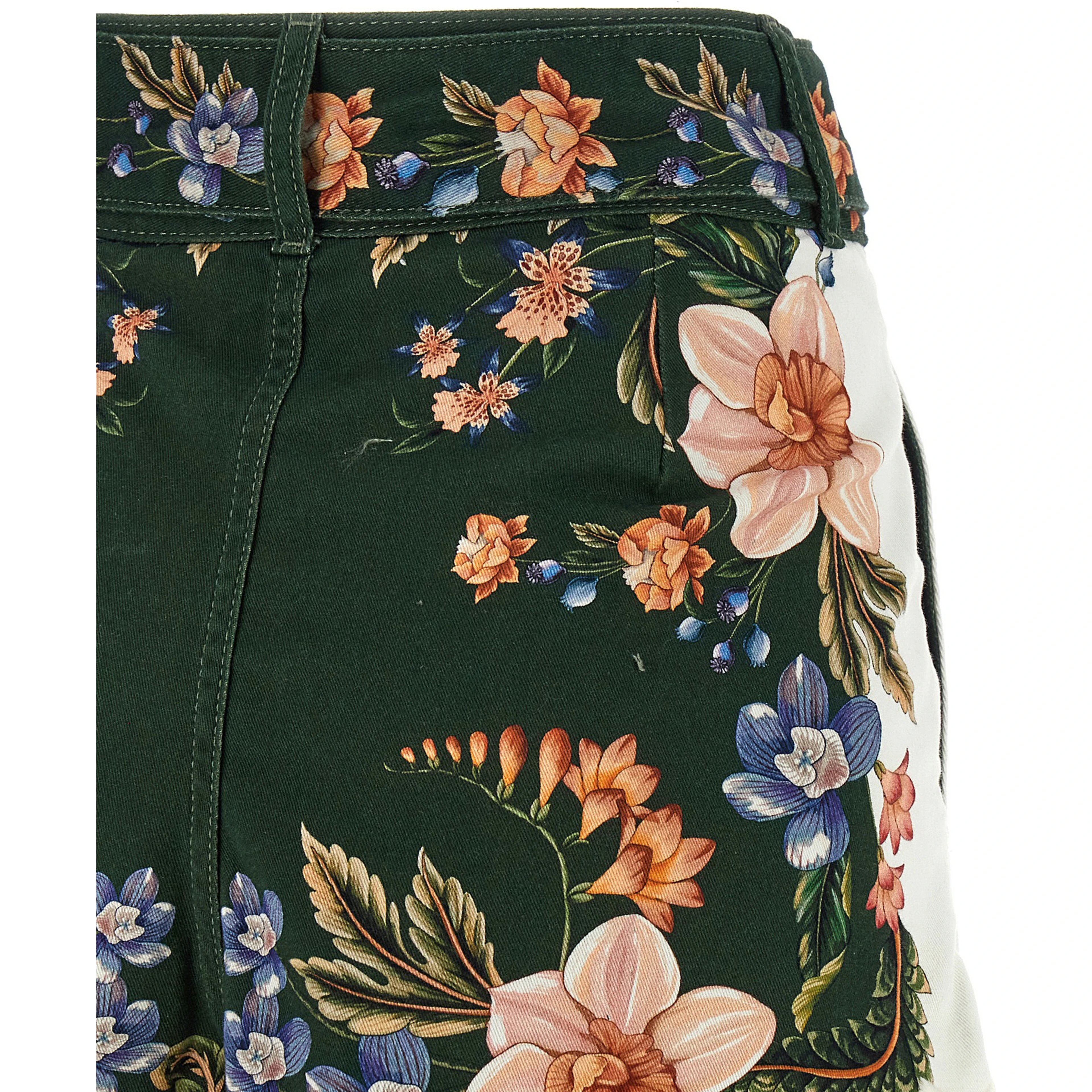 Bicolor Linen Bermuda Shorts