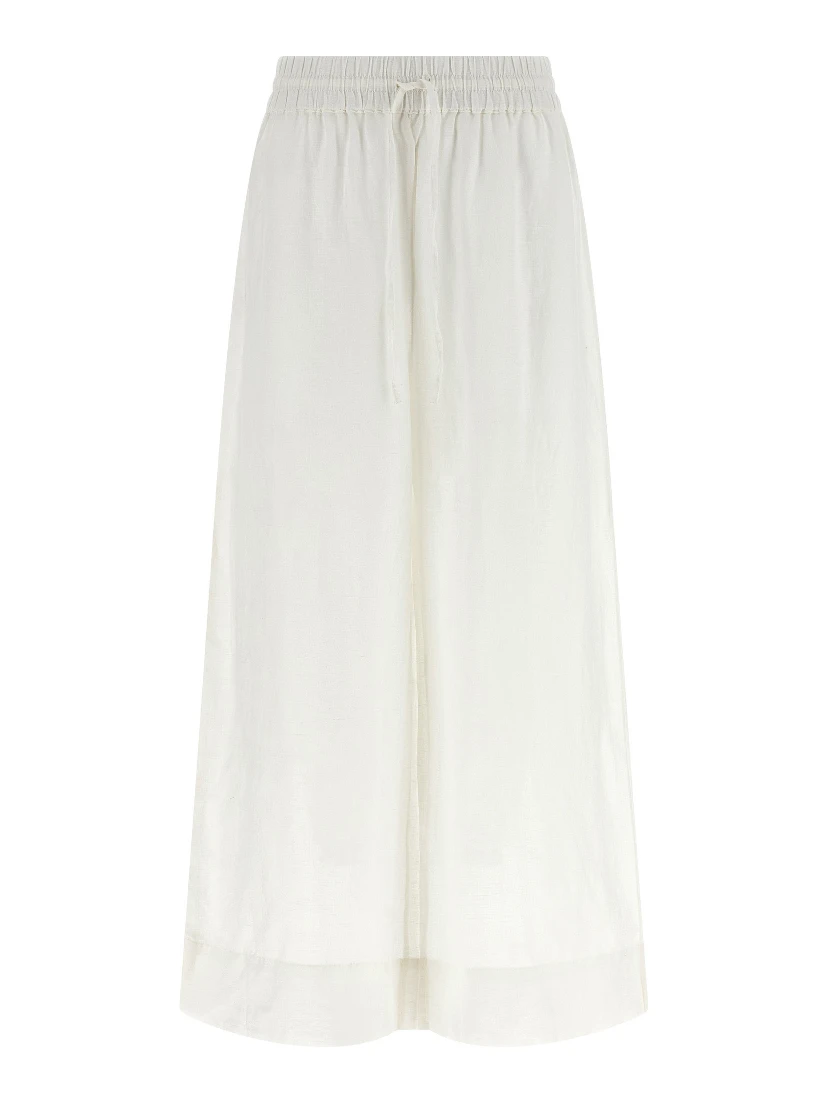 White Linen Casual Pants