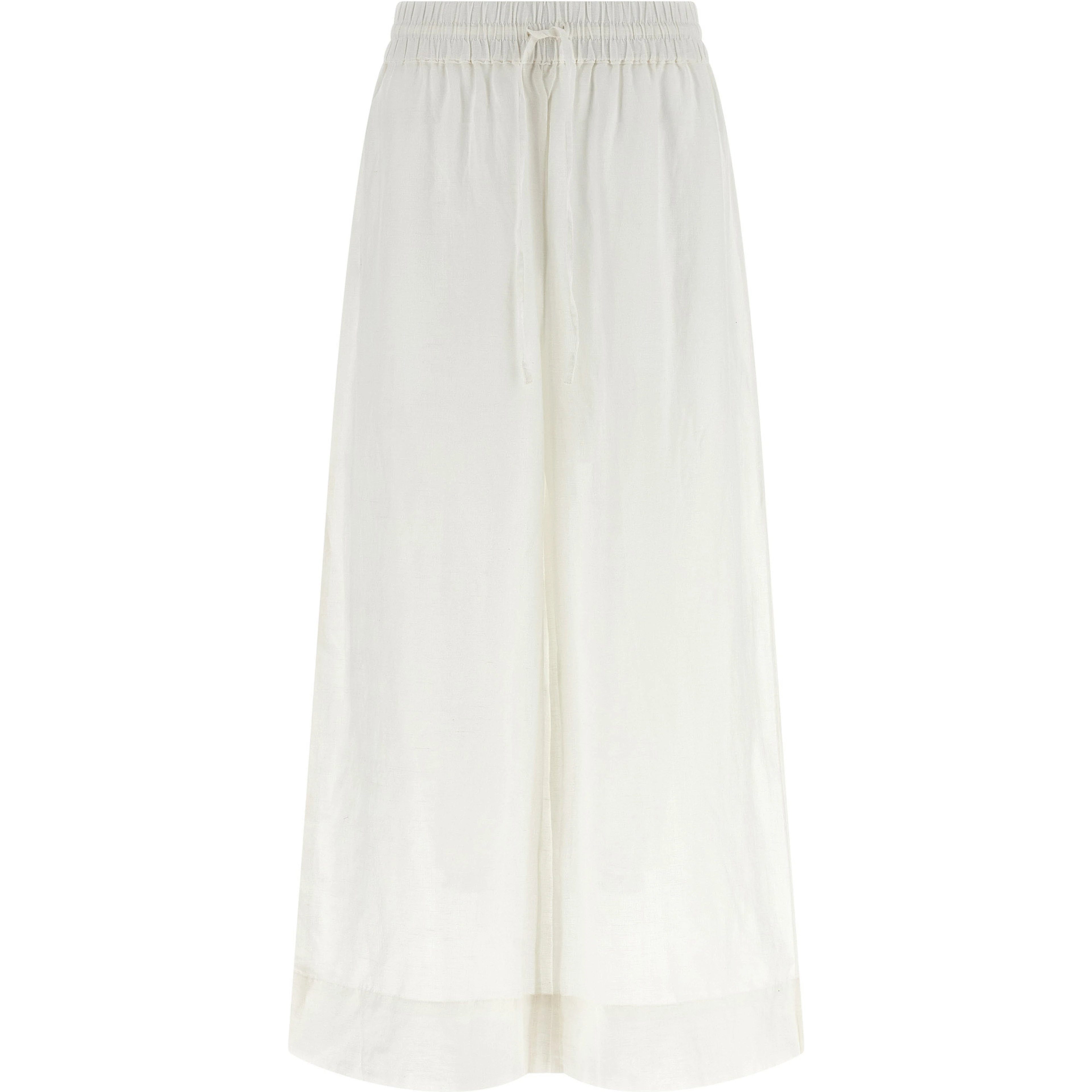 White Linen Casual Pants