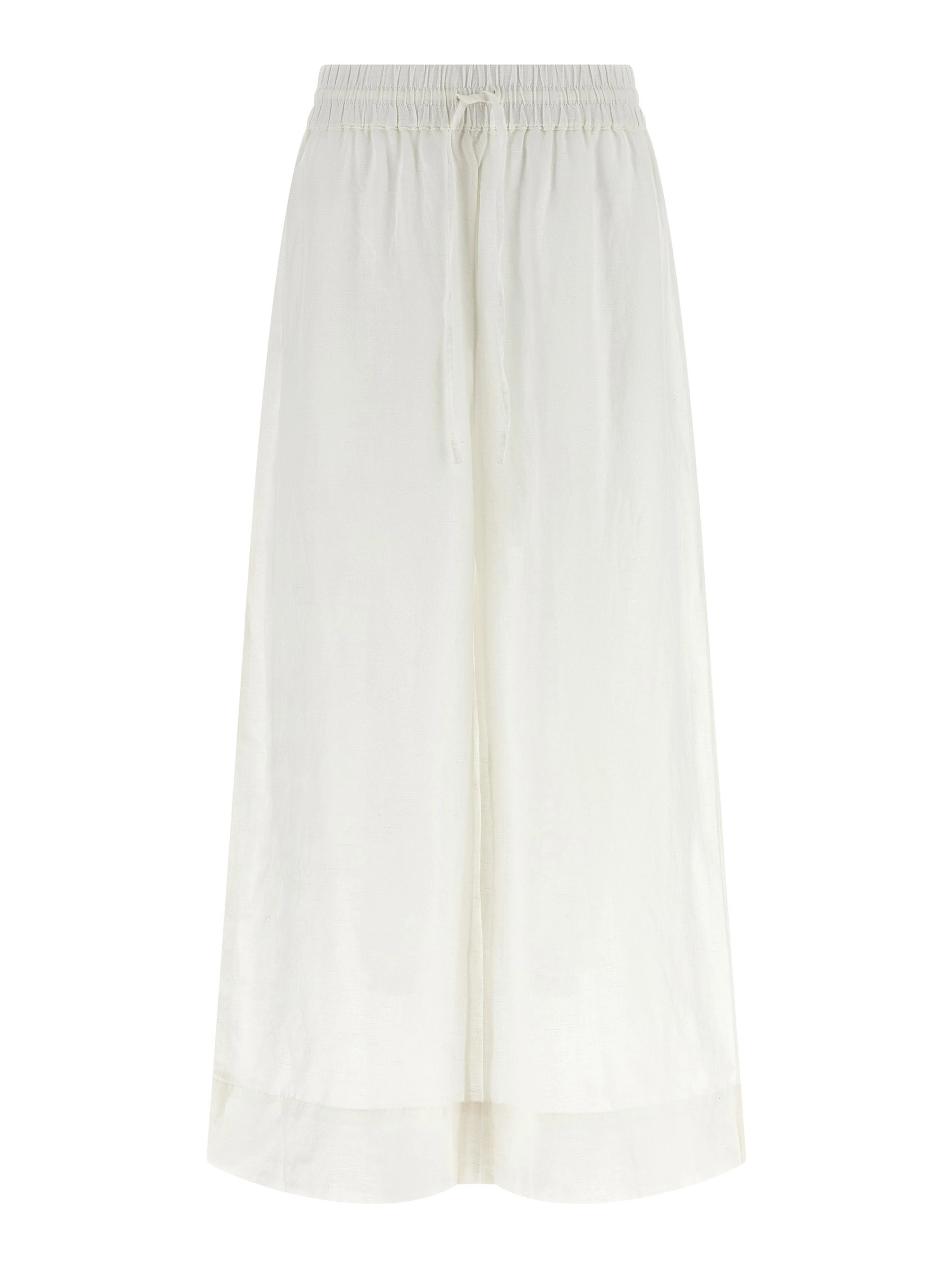 White Linen Casual Pants
