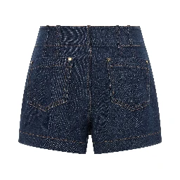 Blue Cotton Bermuda Shorts