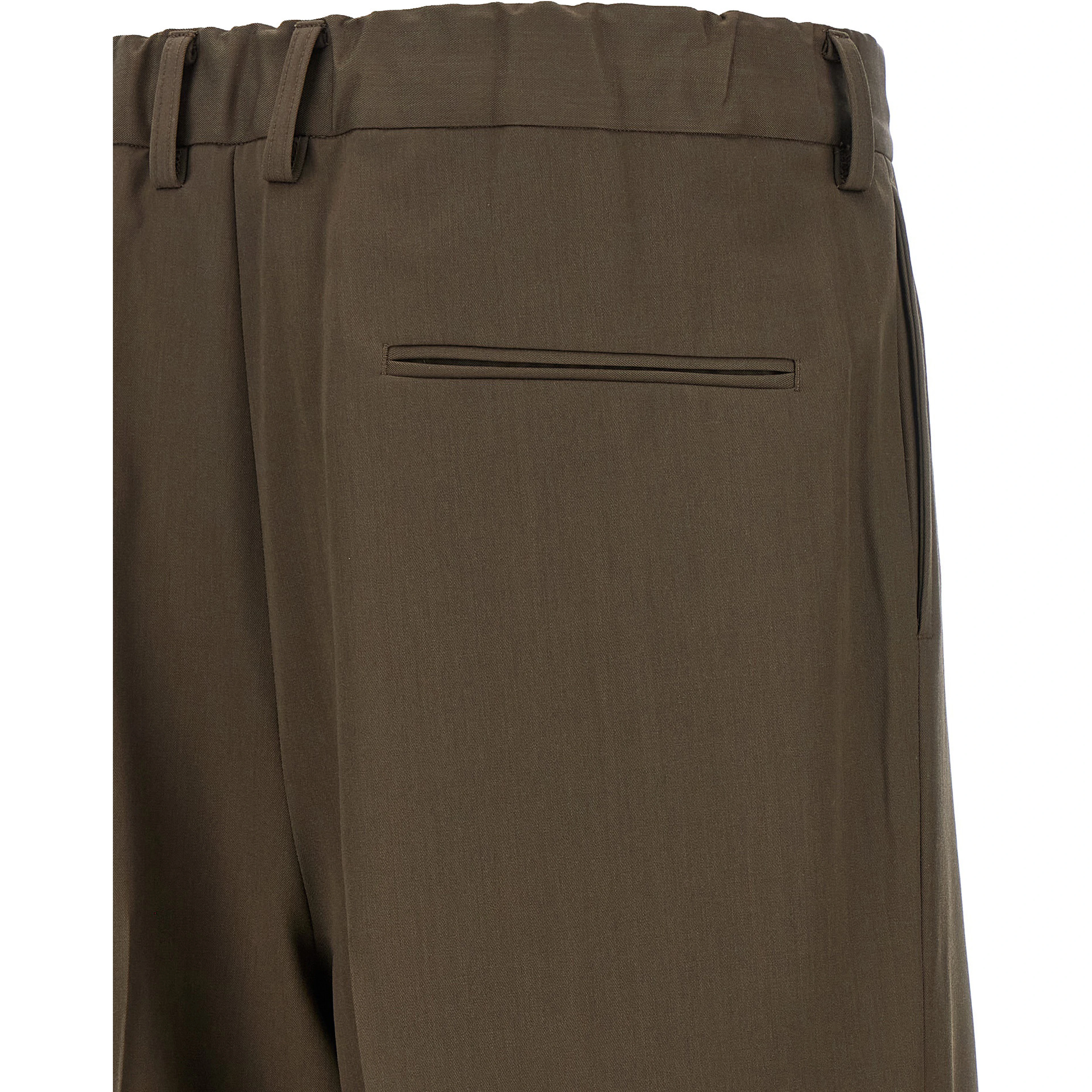 Brown Wool Casual Pants