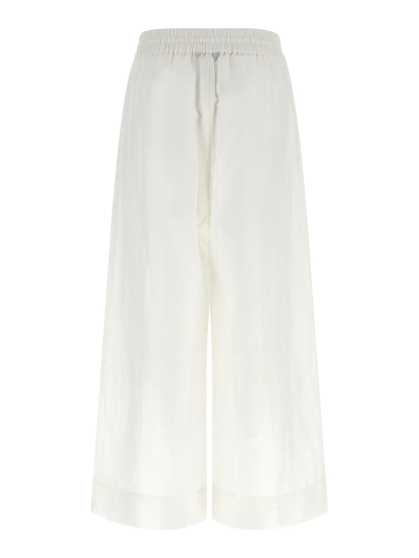 White Linen Casual Pants