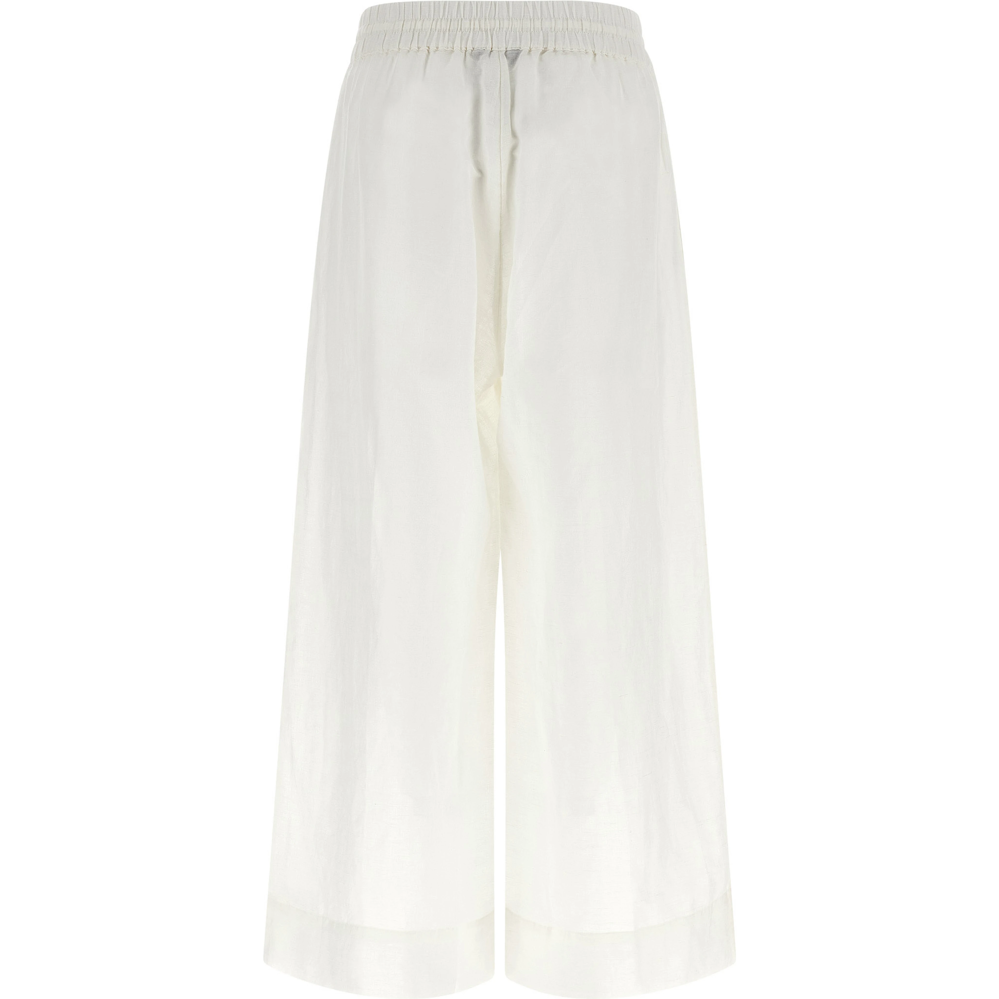 White Linen Casual Pants