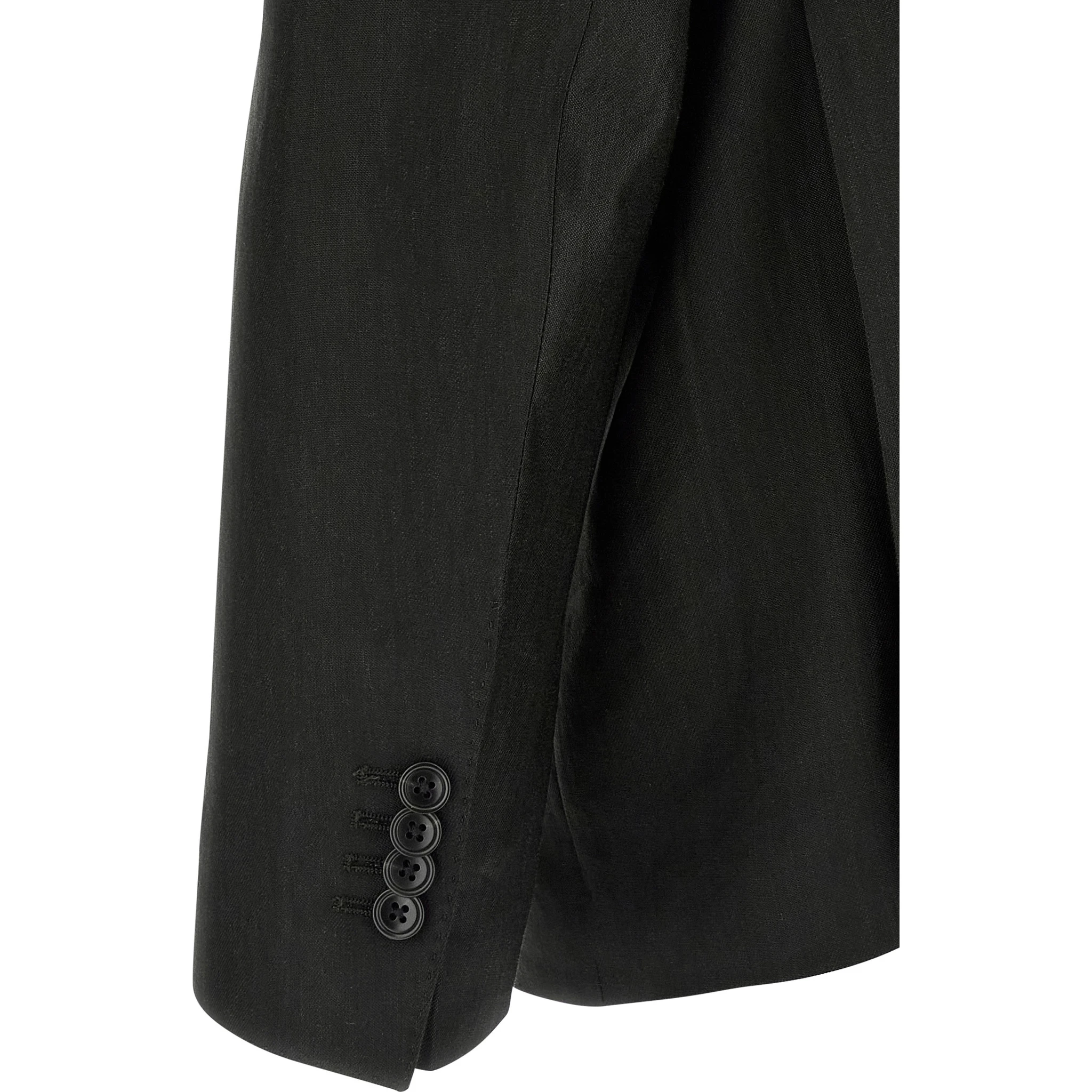 Black Linen Two-Piece Suit