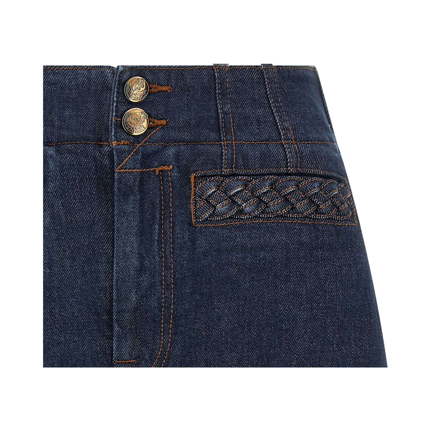 Blue Cotton Bermuda Shorts