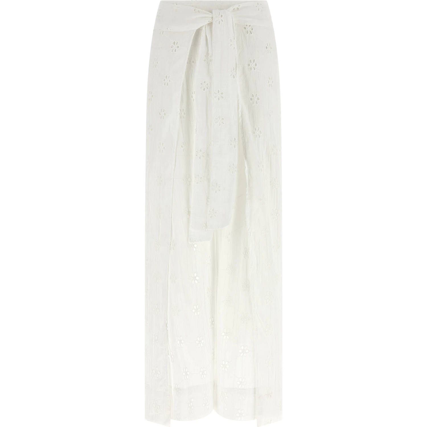 White Cotton Casual Pants