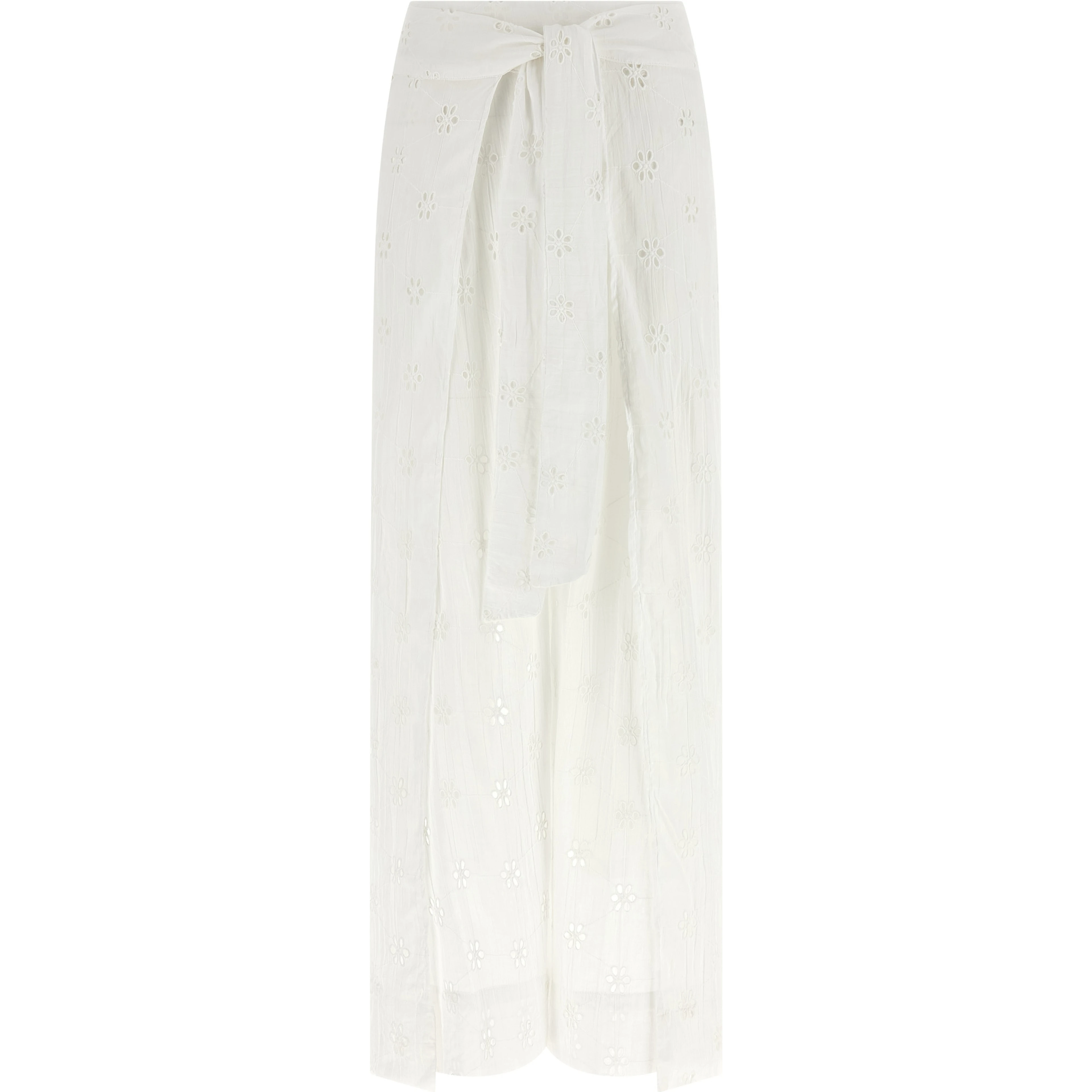 White Cotton Casual Pants