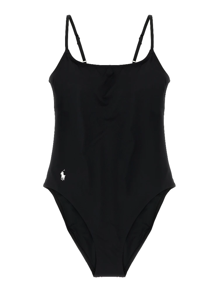 Black Nylon One-Piece Swimsuit