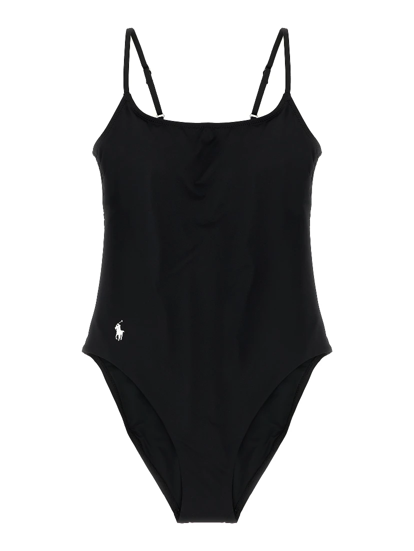Black Nylon One-Piece Swimsuit