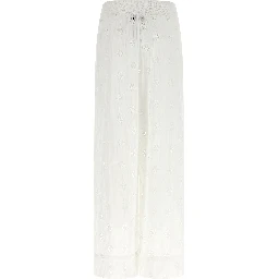 White Cotton Casual Pants