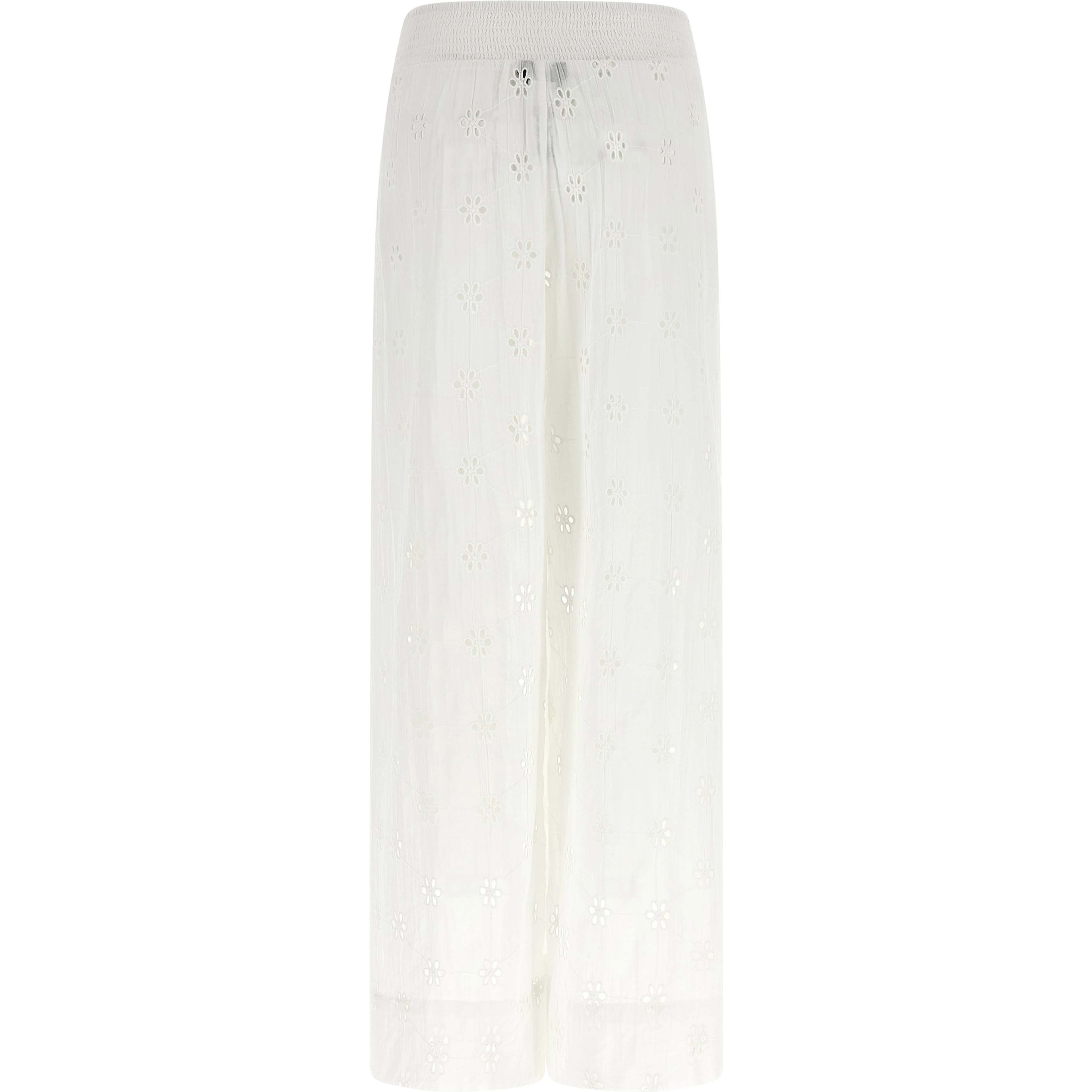 White Cotton Casual Pants