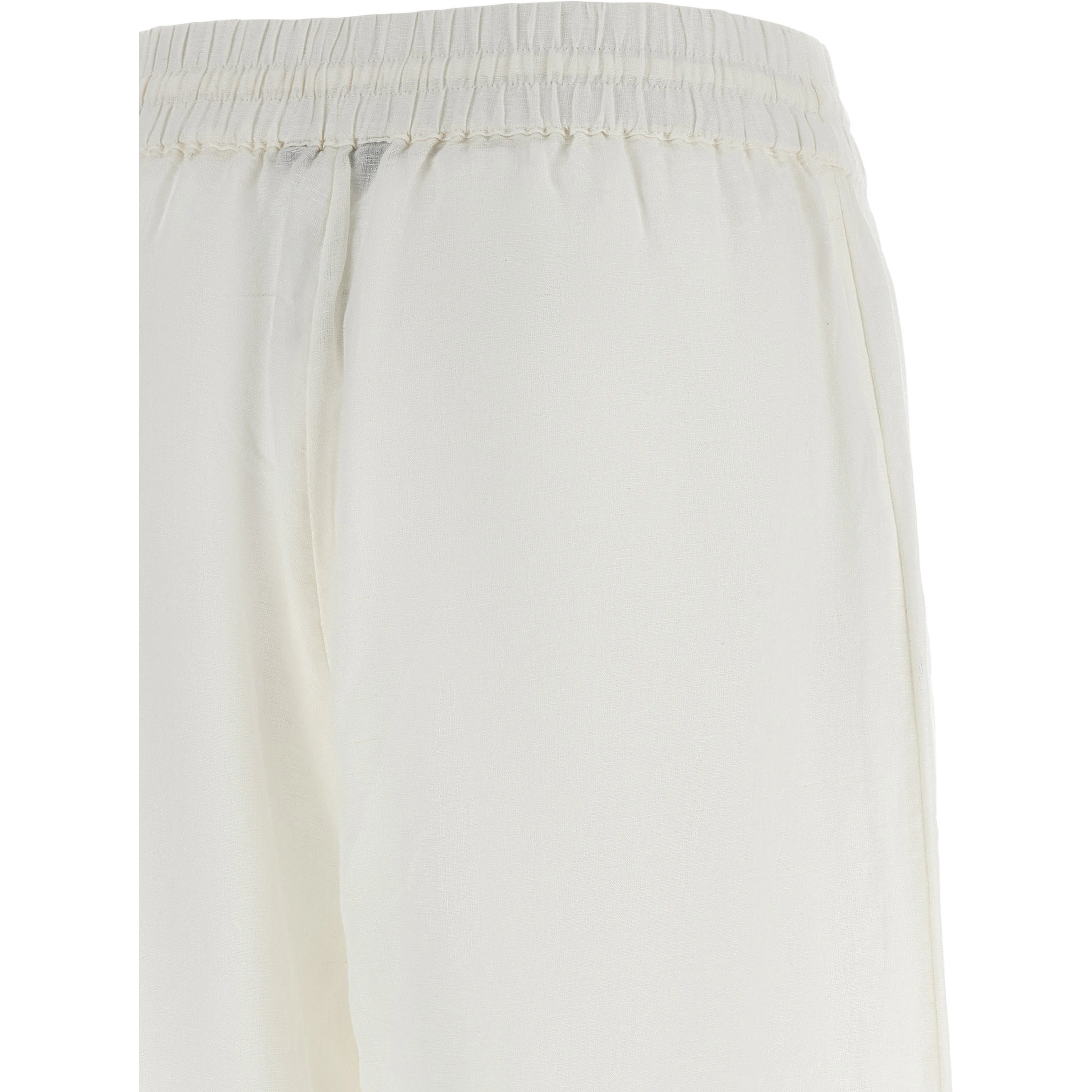 White Linen Casual Pants