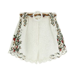 White Viscose Bermuda Shorts