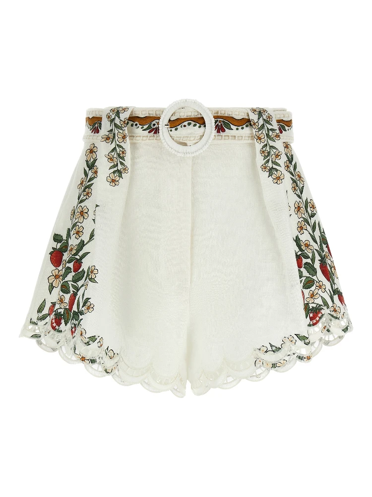 White Viscose Bermuda Shorts