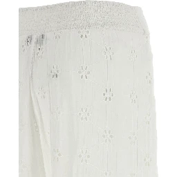 White Cotton Casual Pants