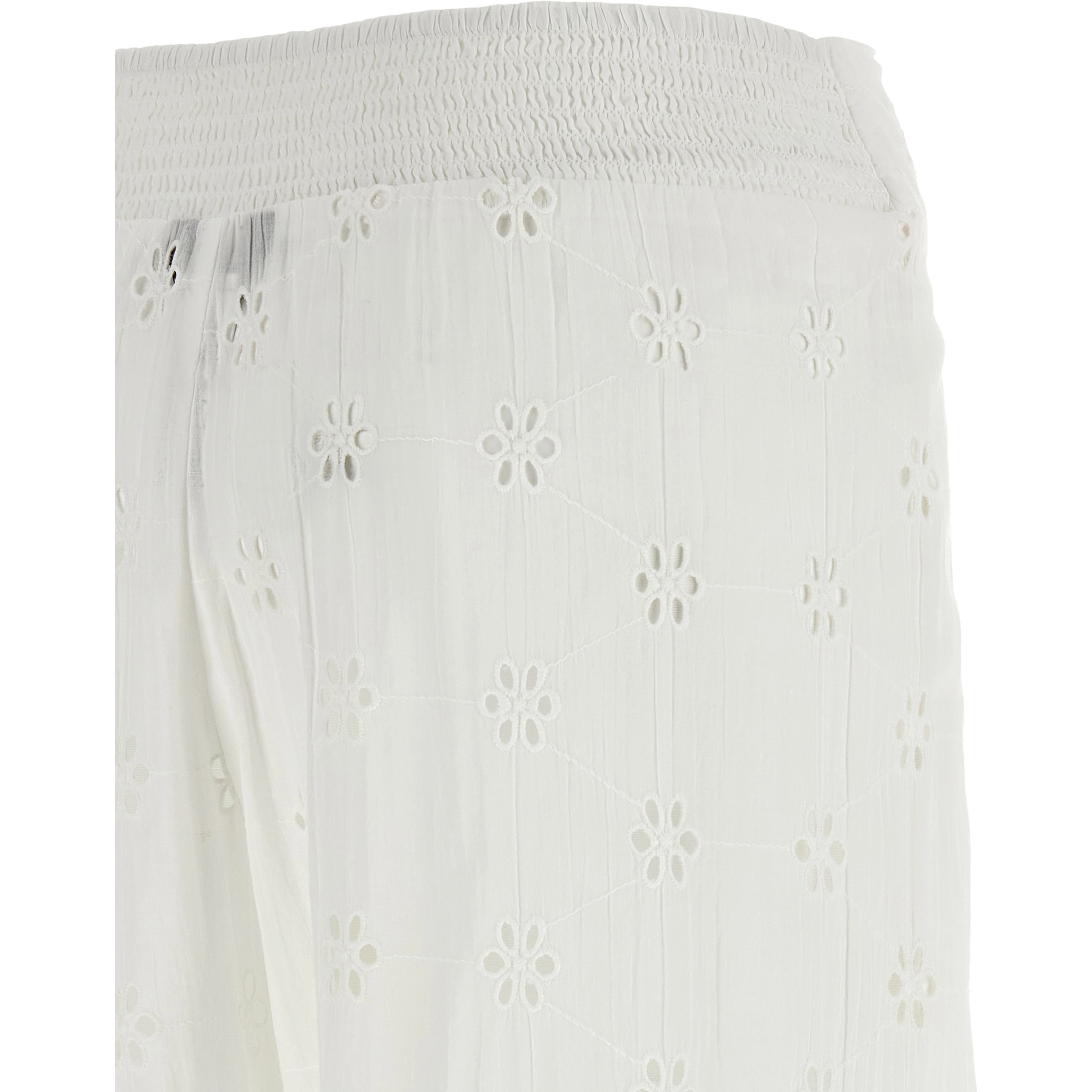 White Cotton Casual Pants