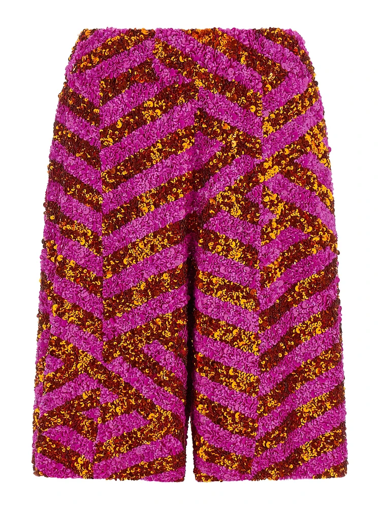 Multicolor Viscose Bermuda Shorts