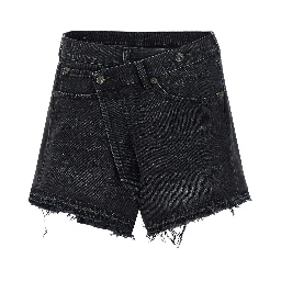 Black Cotton Bermuda Shorts