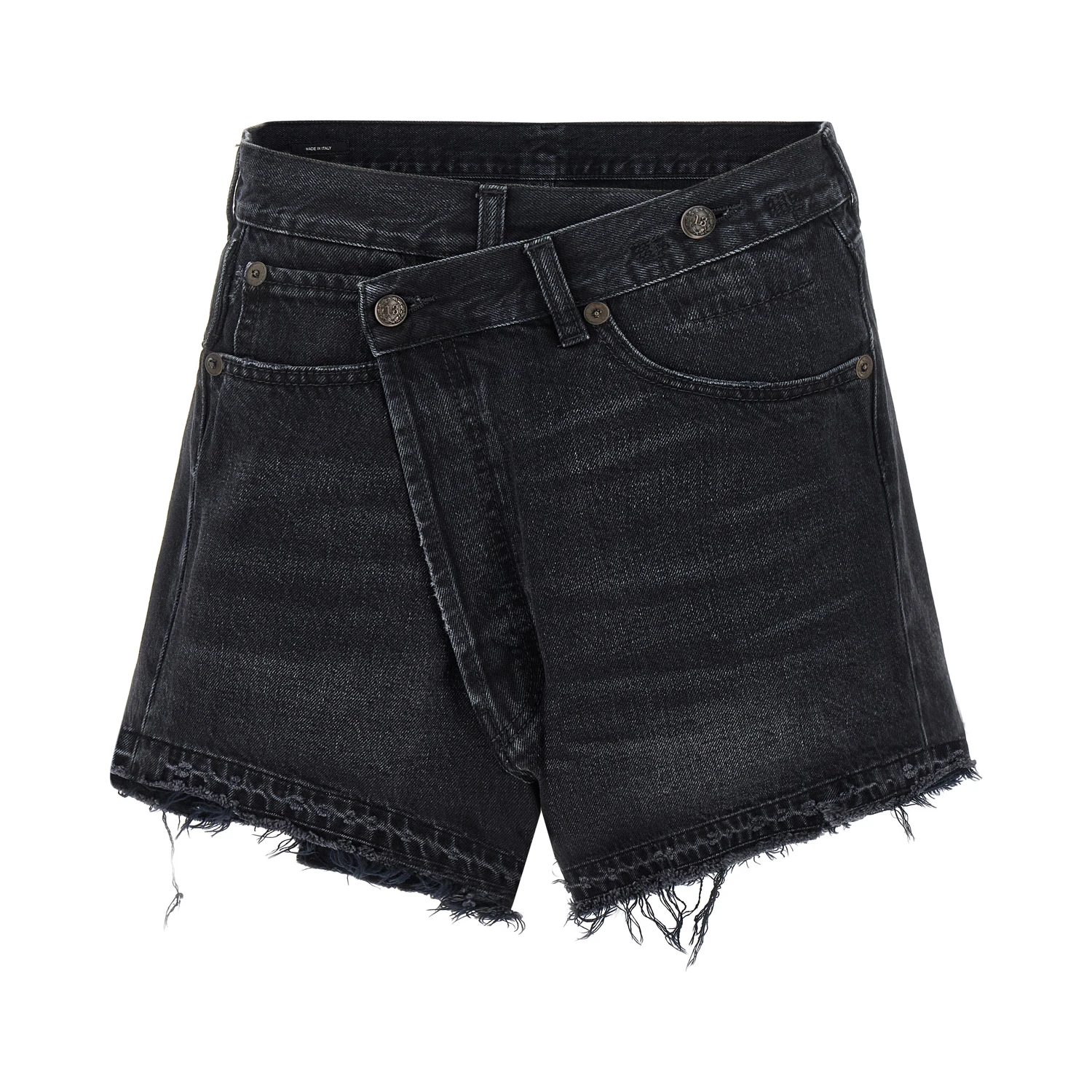 Black Cotton Bermuda Shorts