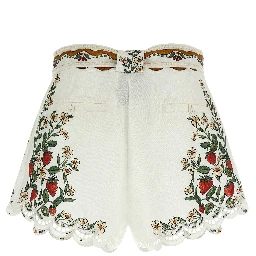 White Viscose Bermuda Shorts