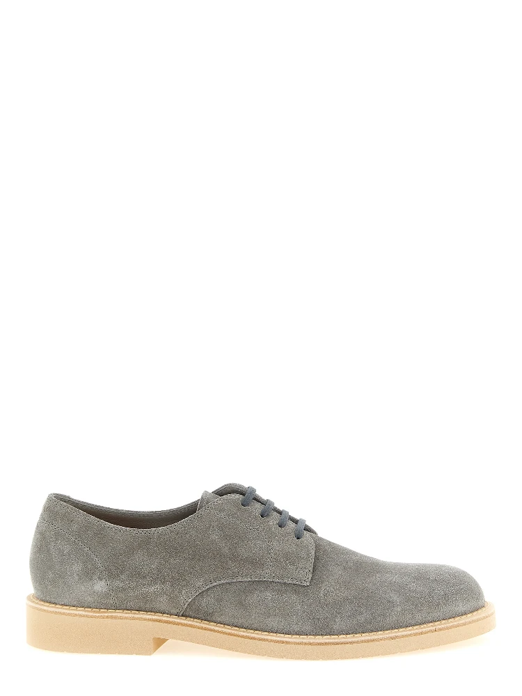 Gray Leather Oxfords And Derbies