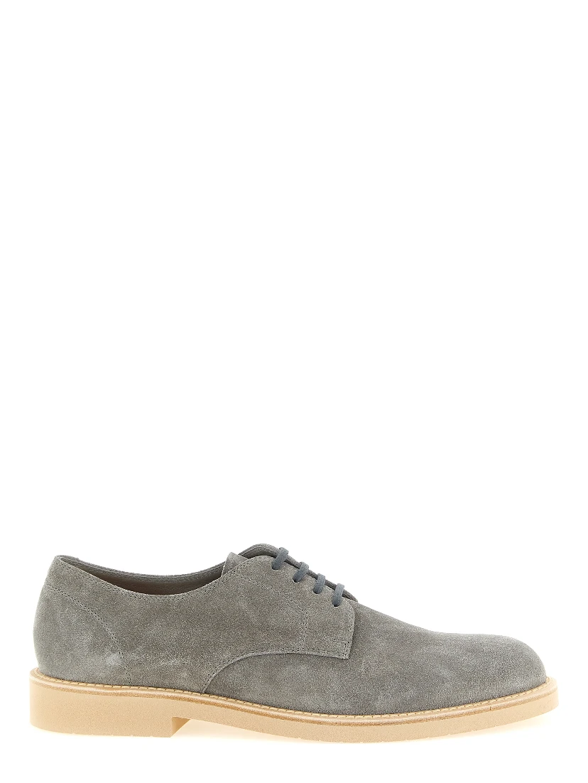 Gray Leather Oxfords And Derbies