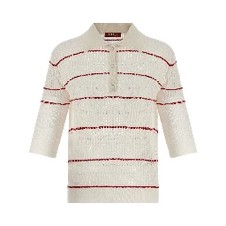 White Silk Polo Shirt