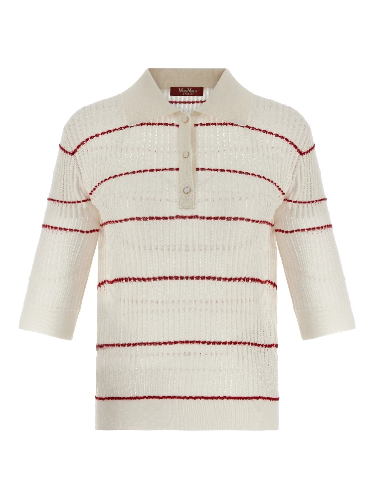White Silk Polo Shirt