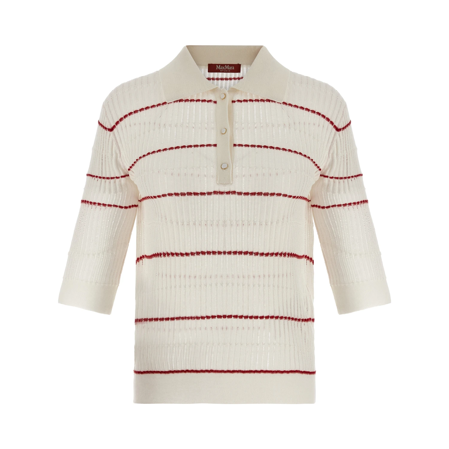 White Silk Polo Shirt