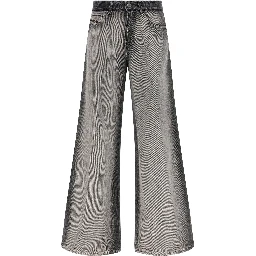 Gray Cotton Flared Jeans