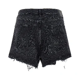 Black Cotton Bermuda Shorts