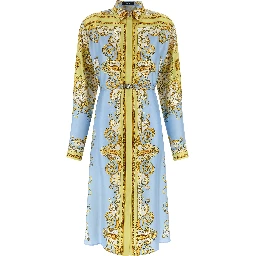 Blue Silk Midi Dress