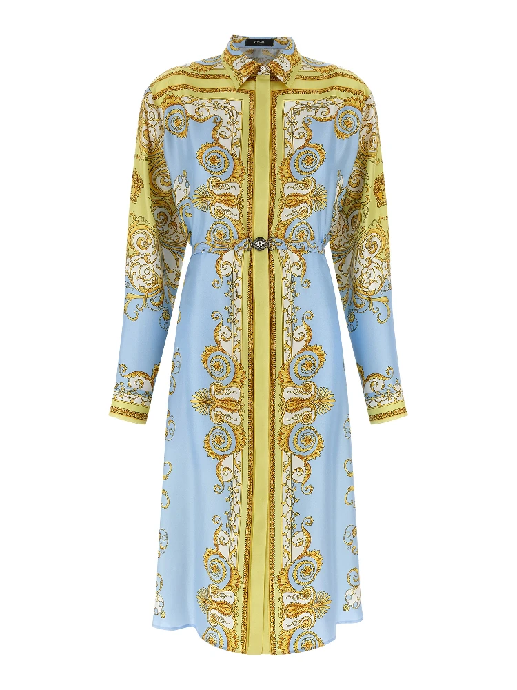 Blue Silk Midi Dress