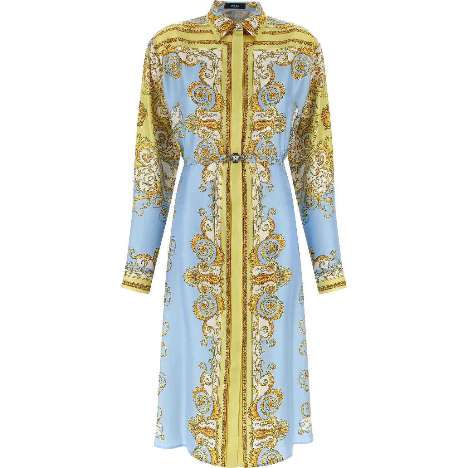 Blue Silk Midi Dress