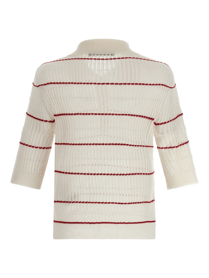White Silk Polo Shirt