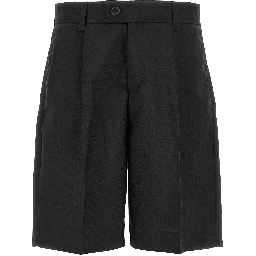 Black Wool Bermuda Shorts