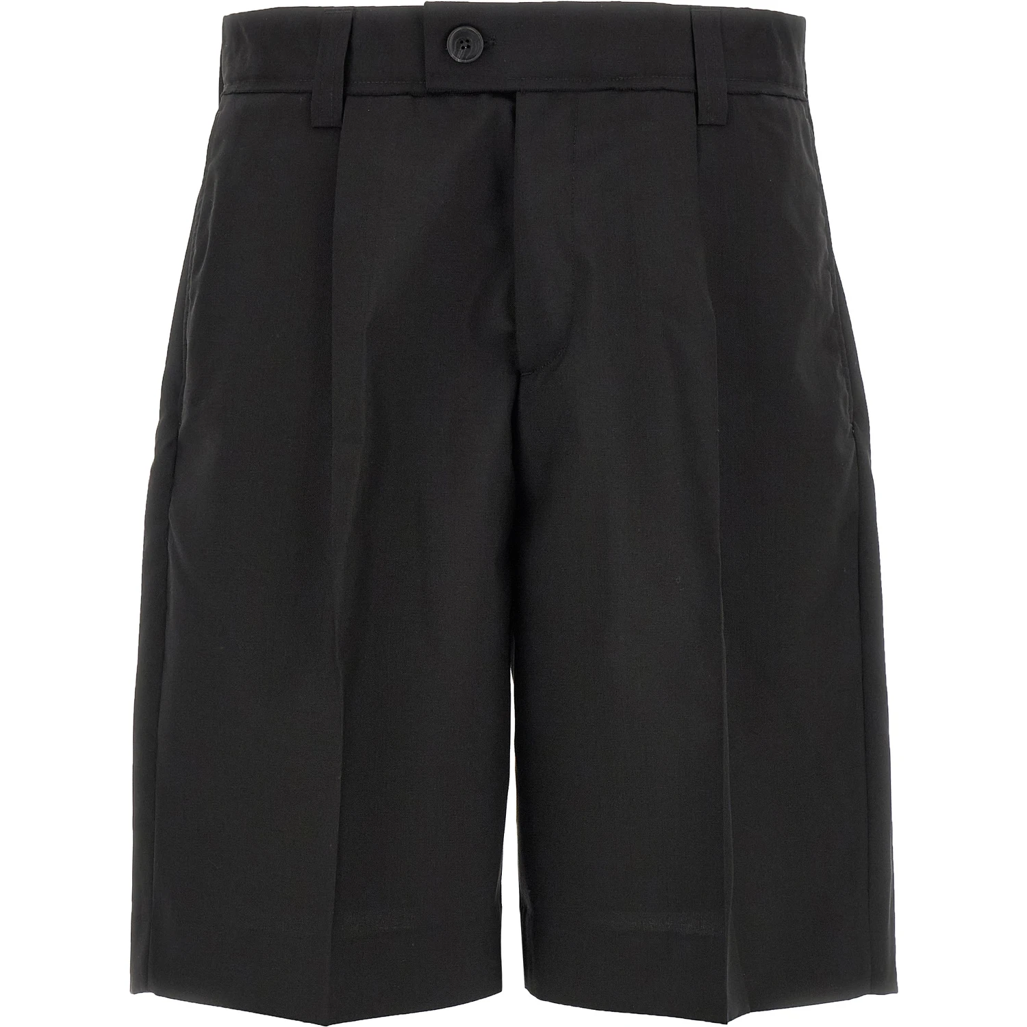 Black Wool Bermuda Shorts