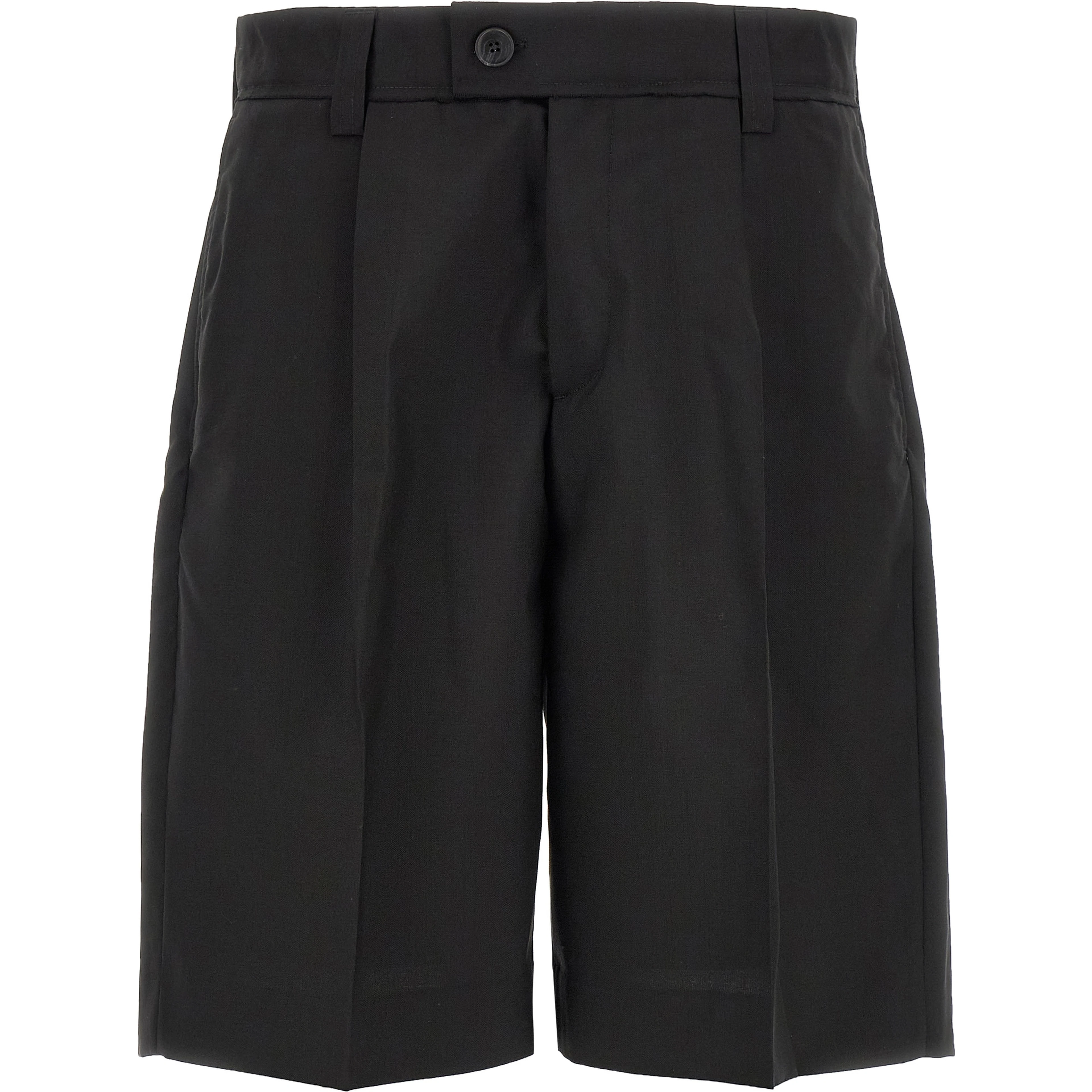 Black Wool Bermuda Shorts