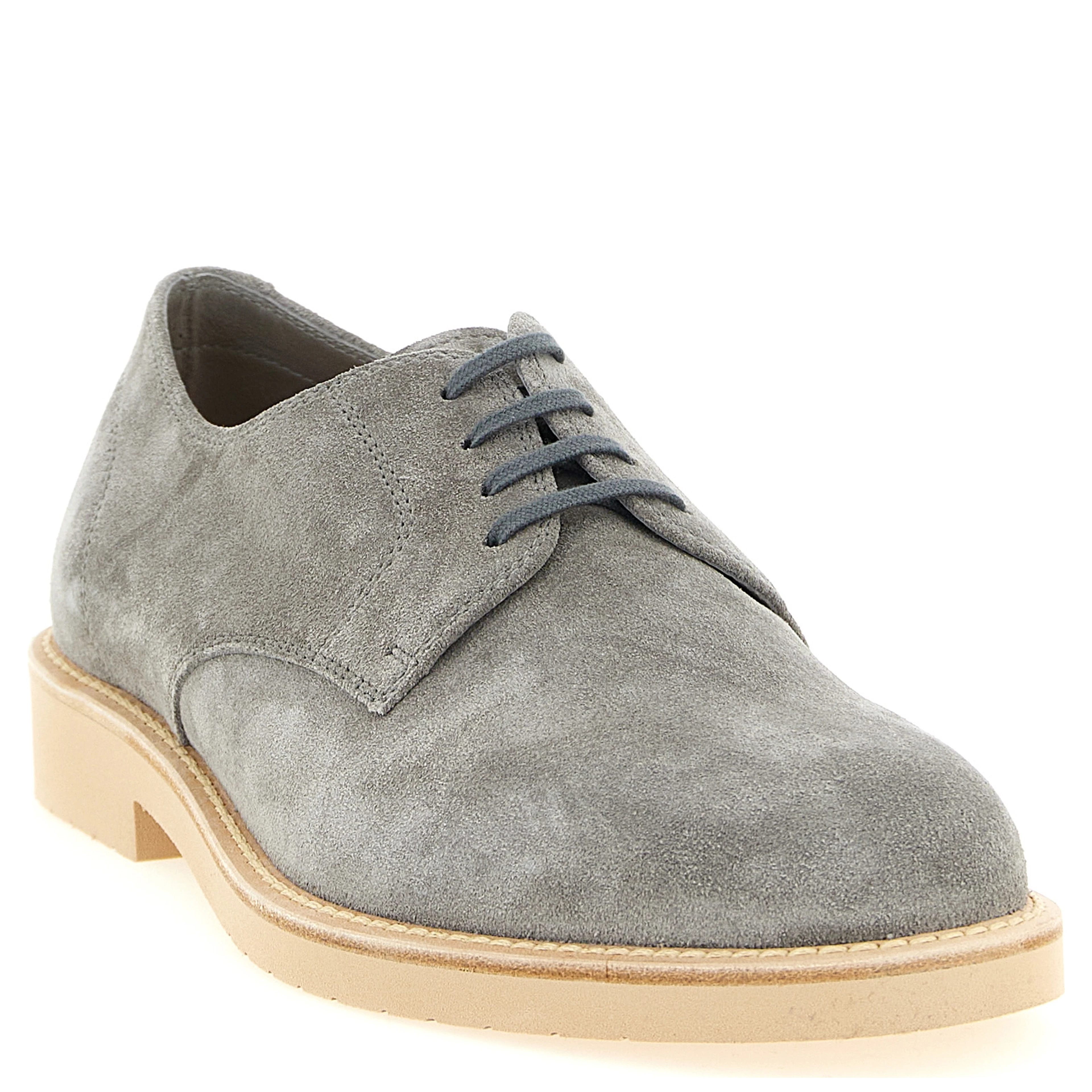 Gray Leather Oxfords And Derbies