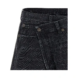 Black Cotton Bermuda Shorts