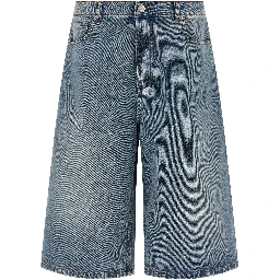 Blue Cotton Bermuda Shorts