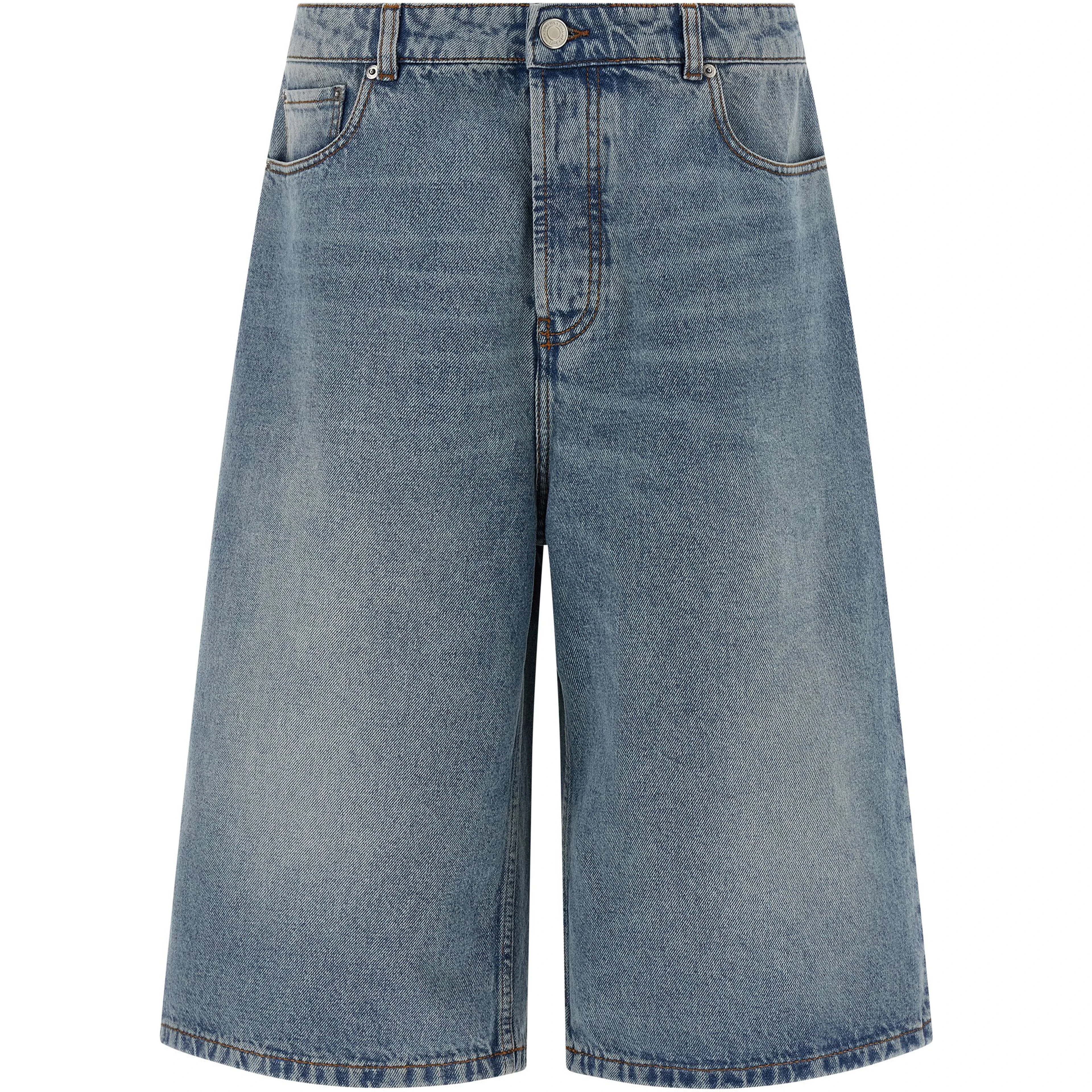 Blue Cotton Bermuda Shorts