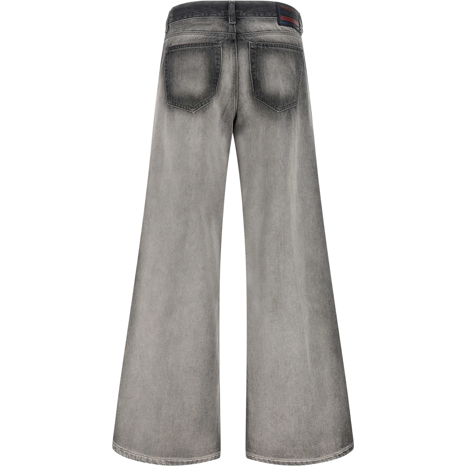 Gray Cotton Flared Jeans
